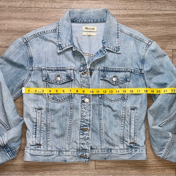 Madewell Boxy-Crop denim jacket women's size S 100% cotton ligth wash jean jacke - Picture 5 of 9